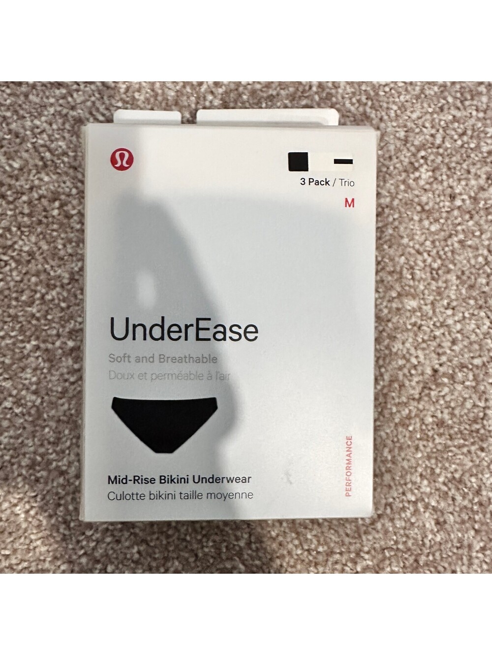 Lululemon UnderEase Mid-Rise Bikini Underwear 3 Pack Medium